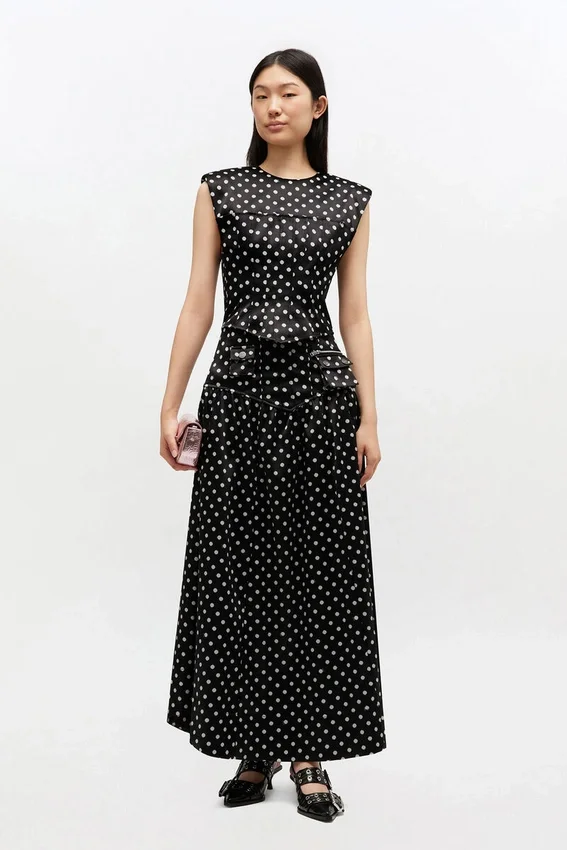 Polka-Dot Satin Corset Top Polka-Dot Satin Corset Top