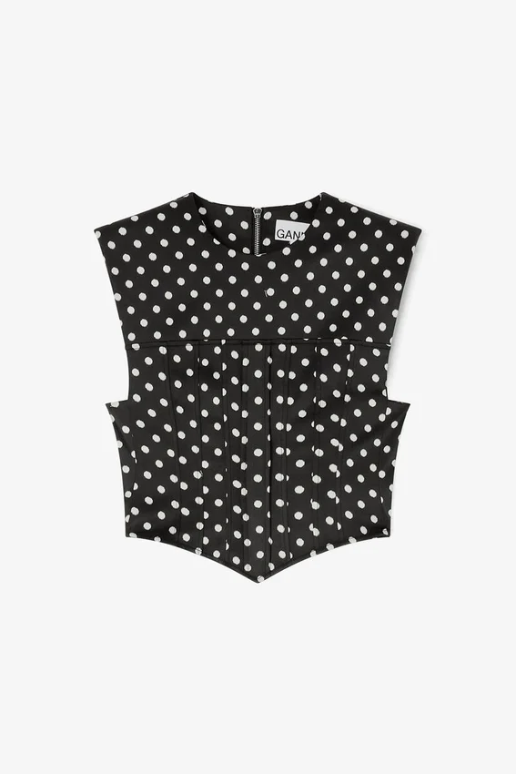 Polka-Dot Satin Corset Top Polka-Dot Satin Corset Top