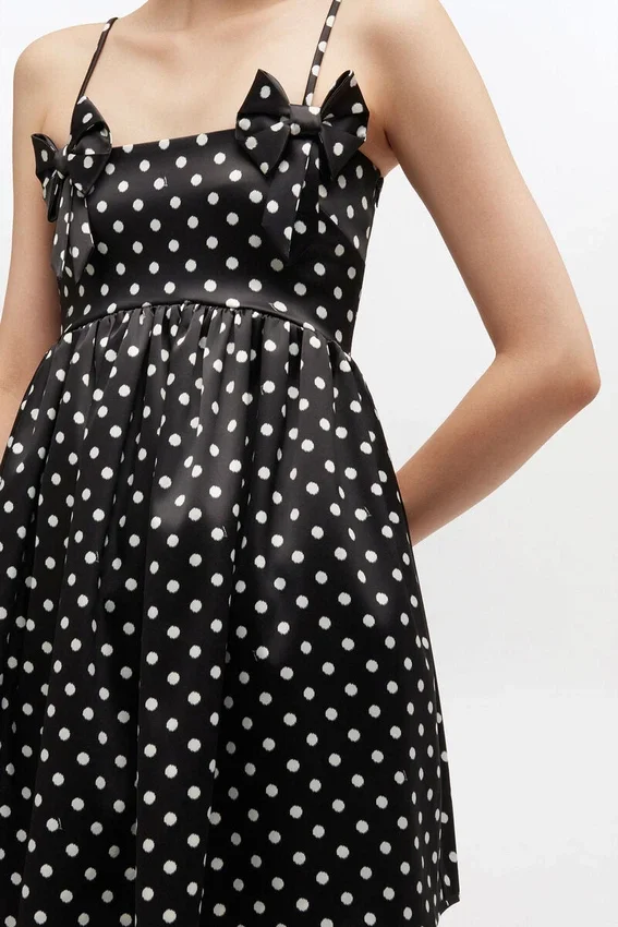 Polka-Dot Satin Mini Dress Polka-Dot Satin Mini Dress