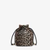 Printed Bou Bucket Pouch in Leopard Printed Bou Bucket Pouch in Leopard