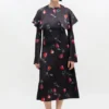 Printed Circle Collar Midi Dress