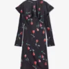 Printed Circle Collar Midi Dress