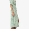 Printed Crepe U-neck Midi Dress