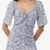 Printed Crepe U-neck Midi Dress