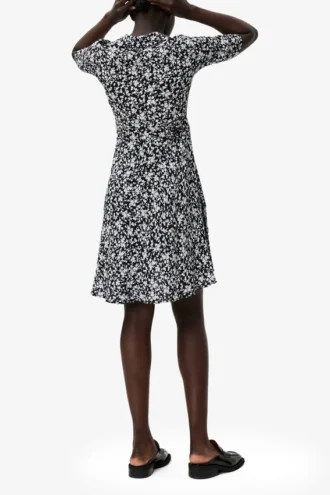 Printed Crepe Wrap Dress