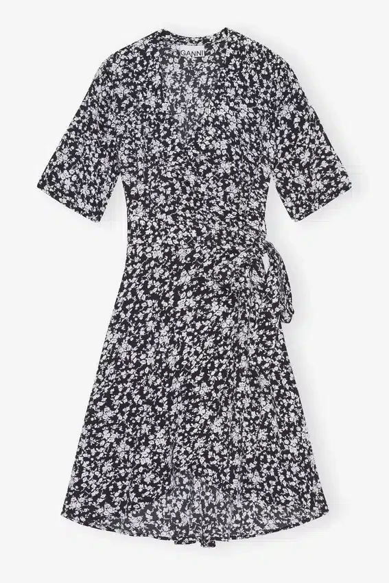 Printed Crepe Wrap Dress Printed Crepe Wrap Dress