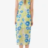 Printed Mesh Slip Dress Printed Mesh Slip Dress