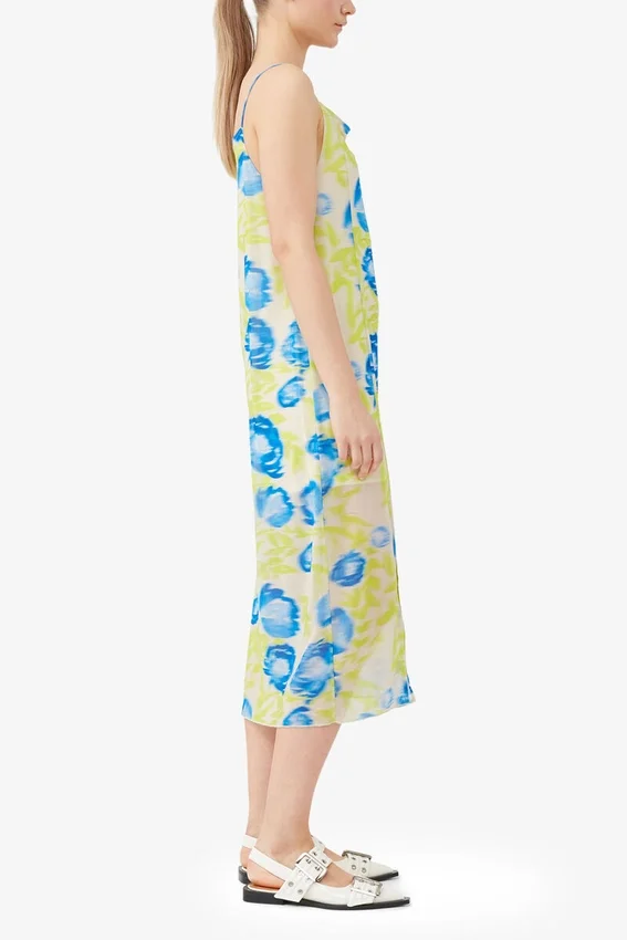 Printed Mesh Slip Dress Printed Mesh Slip Dress