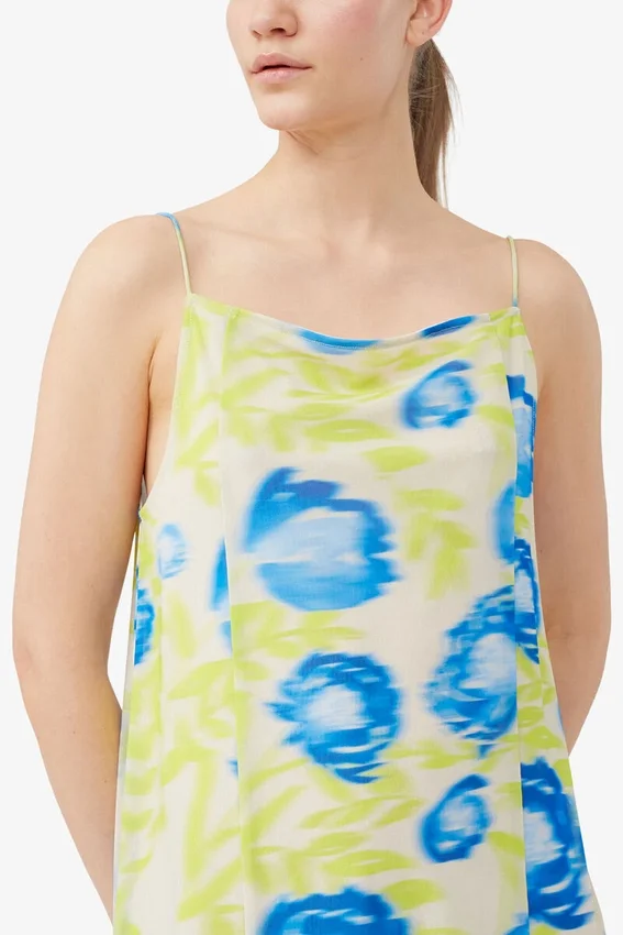 Printed Mesh Slip Dress Printed Mesh Slip Dress