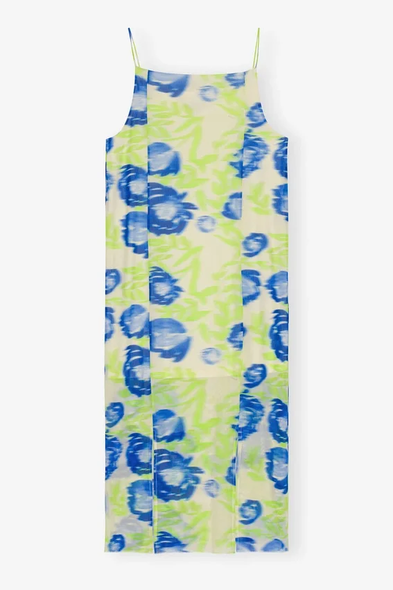 Printed Mesh Slip Dress Printed Mesh Slip Dress