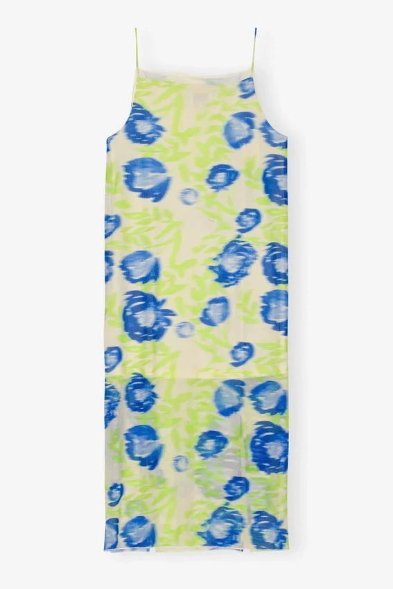 Printed Mesh Slip Dress Printed Mesh Slip Dress