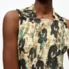 Printed Pleats Smock Midi Straps Dress Printed Pleats Smock Midi Straps Dress