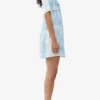 Printed Satin Short Sleeve Mini Dress