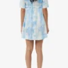 Printed Satin Short Sleeve Mini Dress