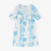Printed Satin Short Sleeve Mini Dress