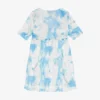Printed Satin Short Sleeve Mini Dress