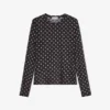 Printed Sheer Long-sleeve Top
