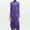 Purple Sheer Flower Dress