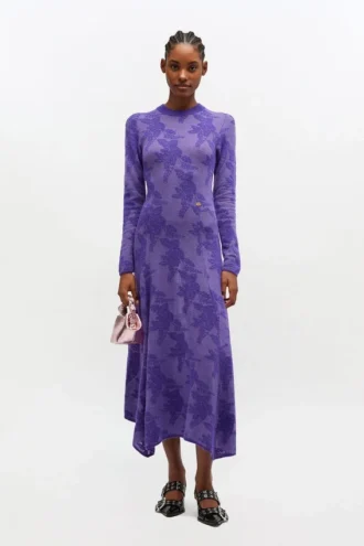 Purple Sheer Flower Dress