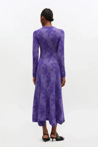 Purple Sheer Flower Dress
