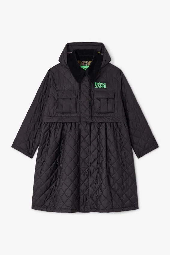 Quilted Long Coat in Black Quilted Long Coat in Black