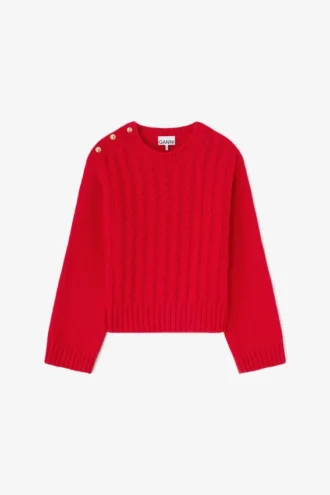 Red Cable Wool Mix Sweater