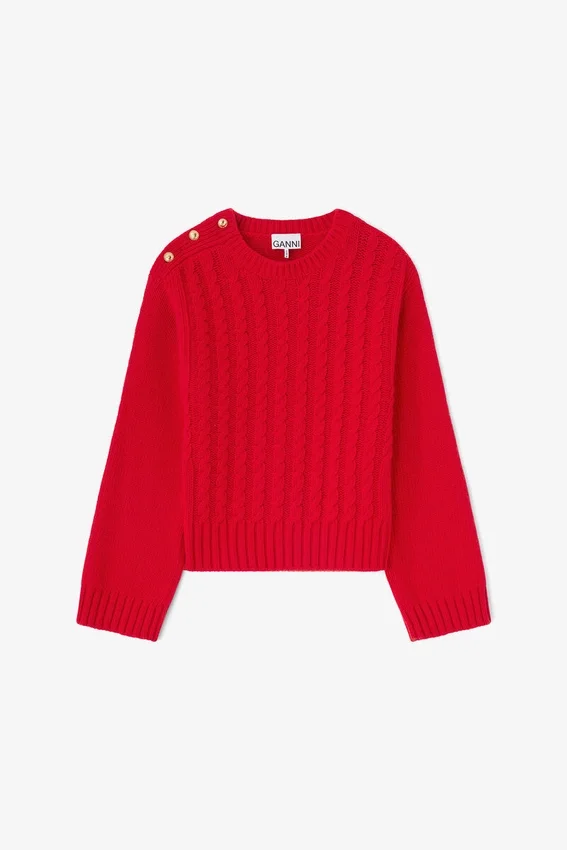 Red Cable Wool Mix Sweater Red Cable Wool Mix Sweater