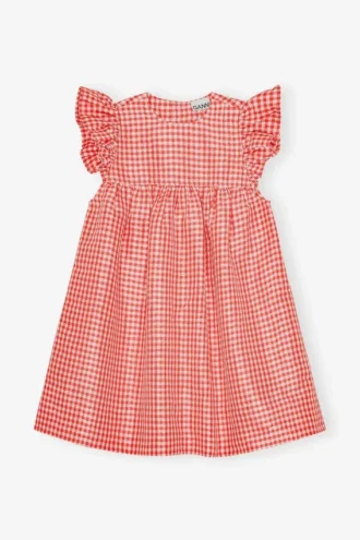 red crinkled check taffeta dress 1 330x495 - Red Crinkled Check Taffeta Dress