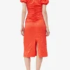 Red Crinkled Satin Midi Dress Red Crinkled Satin Midi Dress