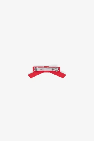 Red Eyelet Bow Barrette