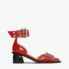 Red Feminine Buckle Open Cut Pumps Red Feminine Buckle Open Cut Pumps