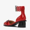 Red Feminine Buckle Open Cut Pumps Red Feminine Buckle Open Cut Pumps