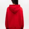 Red Graphic Cropped Hoodie
