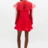 Red Organza Circle Collar Dress Red Organza Circle Collar Dress