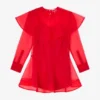 Red Organza Circle Collar Dress Red Organza Circle Collar Dress
