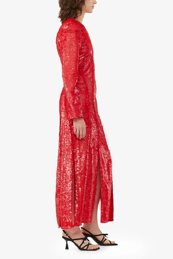 Red Sequins Maxi Dress Red Sequins Maxi Dress