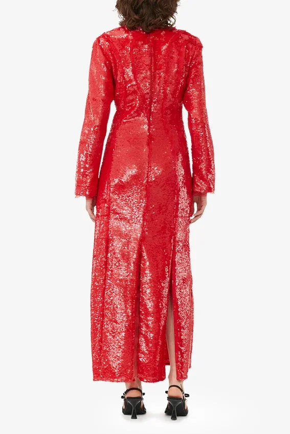 Red Sequins Maxi Dress Red Sequins Maxi Dress