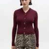 Ribbed V-Neck Cardigan