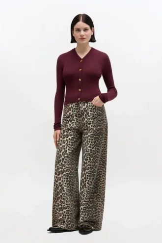 Ribbed V-Neck Cardigan