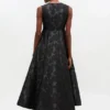 Satin Cloque Long Dress Satin Cloque Long Dress