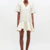 Satin Cloque Mini Dress Satin Cloque Mini Dress