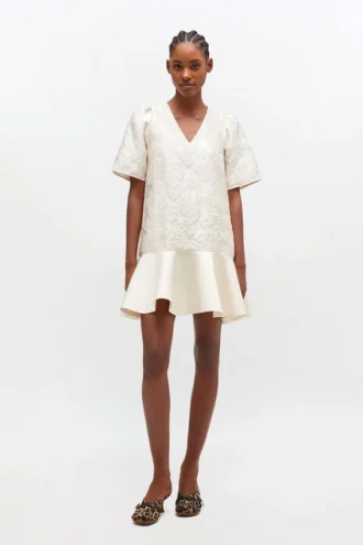 Satin Cloque Mini Dress