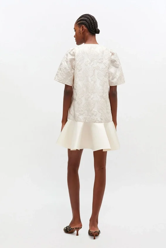 Satin Cloque Mini Dress Satin Cloque Mini Dress