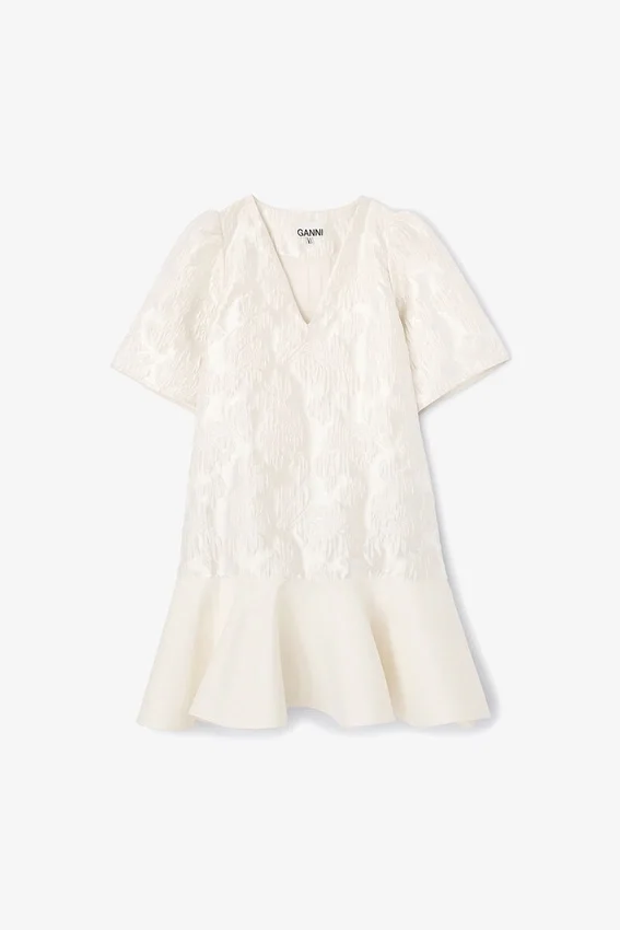 Satin Cloque Mini Dress Satin Cloque Mini Dress
