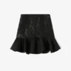 Satin Cloque Mini Skirt