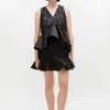 Satin Cloque Peplum Top
