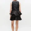 Satin Cloque Peplum Top