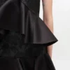 Satin Cloque Peplum Top