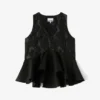 Satin Cloque Peplum Top