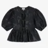 Satin Peplum Tie Blouse